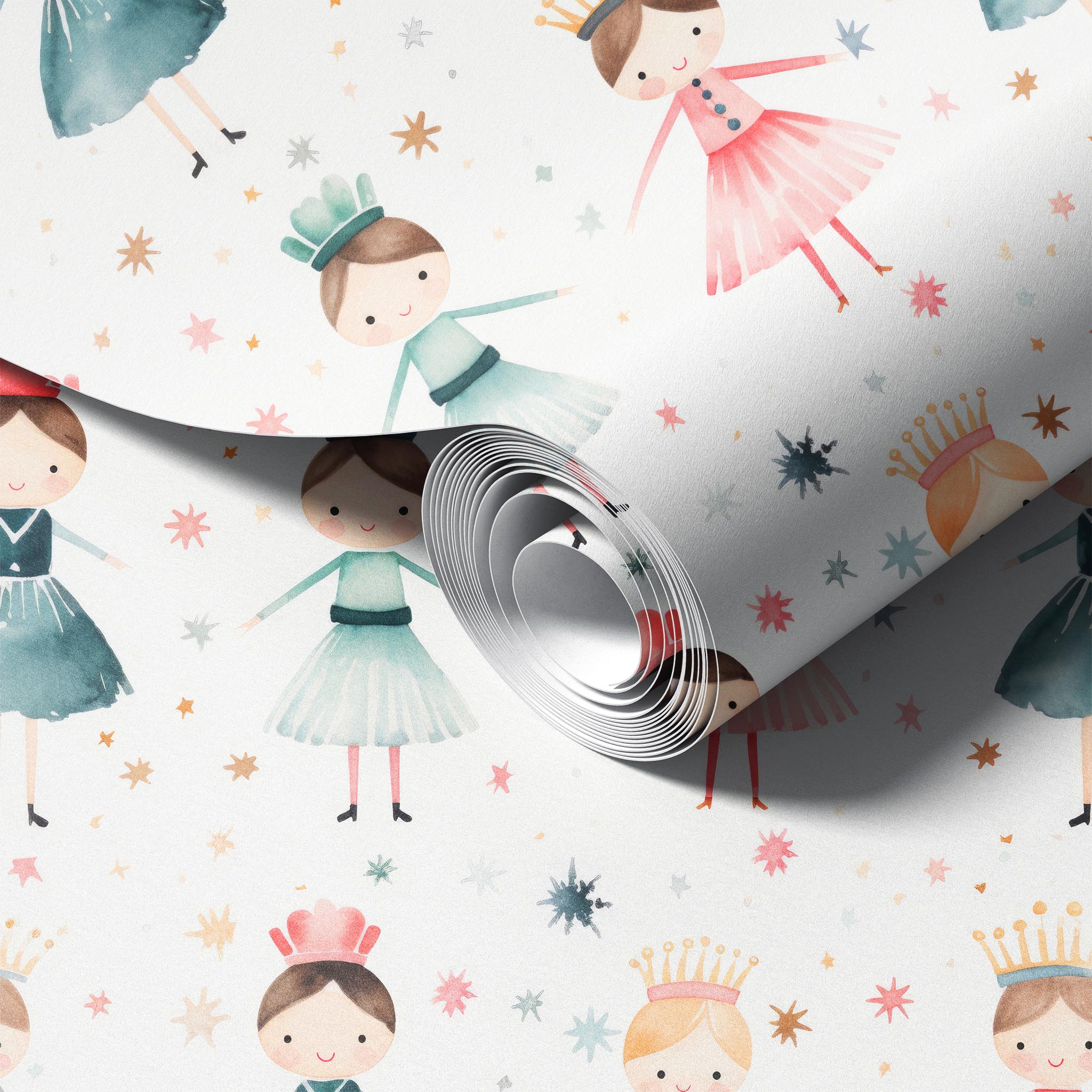 Nutcracker Ballet peel and stick wallpaper pattern detail
